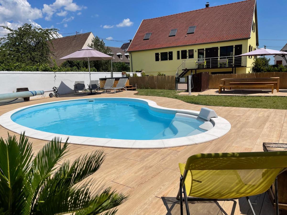 Alsacebnb - Gite 12 Personnes Dans Le Vignoble - Piscine Privee & Spa Ammerschwihr Exterior photo